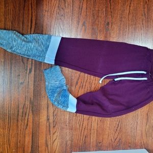Purple color block sweatpants